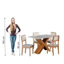 Ver imagem 6 de Conjunto de Mesa para Sala de Jantar Grécia 1,36m com Tampo de Vidro e 4 Cadeiras Santiago - Dobu