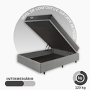 Ver imagem 6 de Cama Box Casal com Baú 138x188 com Colchão Adapto Molas Ensacadas Ecoflex Courino Linho