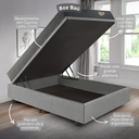 Ver imagem 4 de Cama Box Casal com Baú 138x188 com Colchão Adapto Molas Ensacadas Ecoflex Courino Linho