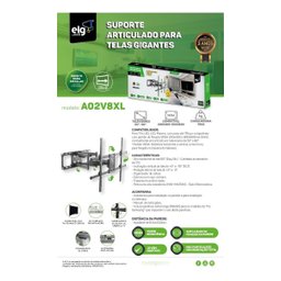 Suporte Articulado de Parede para Tv, Elg, A02v8xl, para Tvs de 55" a 90", Suporta até 75kg, Preto - 5