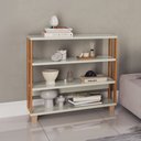 Ver imagem 1 de Balcão Estante 4 Prateleiras Industrial Off White/freijó F23