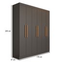 Ver imagem 2 de Guarda-Roupa Casal Albuquerque 6 Portas 2 Gavetas 100% MDF Onix - Panorama Móveis
