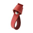 Ver imagem 1 de 02 Puxadores Nó Parafuso - Couro Legítimo Vermelho:Prata