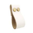 Ver imagem 1 de 02 Puxadores DobiTwo Parafuso - Couro Legítimo Creme:Dourado