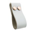 Ver imagem 1 de 02 Puxadores DobiTwo Parafuso - Couro Legítimo Cinza:Rose Gold