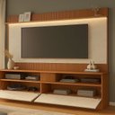 Ver imagem 5 de Rack com Painel para TV até 70 Polegadas Ripado LED 172CMX182CM Rio Branco Marrom Manchester