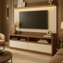 Ver imagem 6 de Rack com Painel para TV até 70 Polegadas Ripado LED 172CMX182CM Rio Branco Marrom Manchester