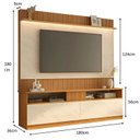 Ver imagem 4 de Rack com Painel para TV até 70 Polegadas Ripado LED 172CMX182CM Rio Branco Marrom Manchester