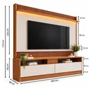 Ver imagem 4 de Rack com Painel para TV até 70 Polegadas Ripado Impresso LED 172x182cm Rio Marrom Manchester Mármore