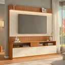 Ver imagem 7 de Rack com Painel para TV até 70 Polegadas Ripado LED 172CMX182CM Rio Branco Marrom Manchester