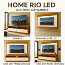 Ver imagem 7 de Rack com Painel para TV até 70 Polegadas Ripado Impresso LED 172x182cm Rio Marrom Manchester Mármore