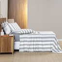 Ver imagem 2 de Jogo Lençol Casal 4 Peças 100% Algodão Malha Penteada Marin:Cinza