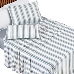 Jogo Lençol Casal 4 Peças 100% Algodão Malha Penteada Marin:Cinza - 4