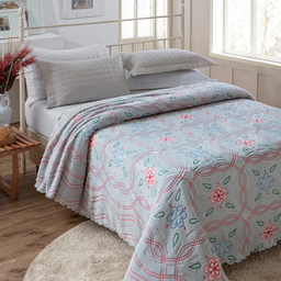 Colcha Aveludada Queen Aconchego Solitudine Jolitex 240x260 - Azul - 1