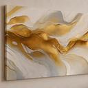 Ver imagem 5 de Quadro Decorativo Luxo Abstrato Dourado para Sala de Estar Grande em Tecido Canvas