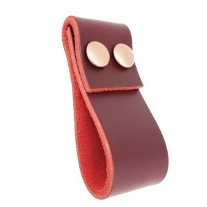 02 Puxadores DobaTwo Parafuso - Couro Legítimo Marsala:Rose Gold