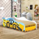 Ver imagem 1 de Mini Cama Infantil Premium Kids Trator Amarelo MDF Branco Casah