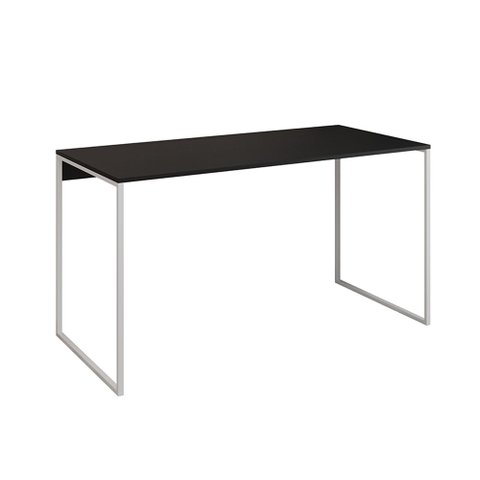 Mesa para Escritório Industrial Base Ferro Branco Tampo Mdp Preto 137x60