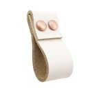 Ver imagem 1 de 02 Puxadores DobaTwo Parafuso - Couro Legítimo Creme:Cobre