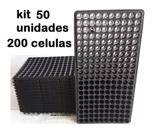 Kit 50 Bandeja Sementeira Para Produção De Mudas 200 Células - 1