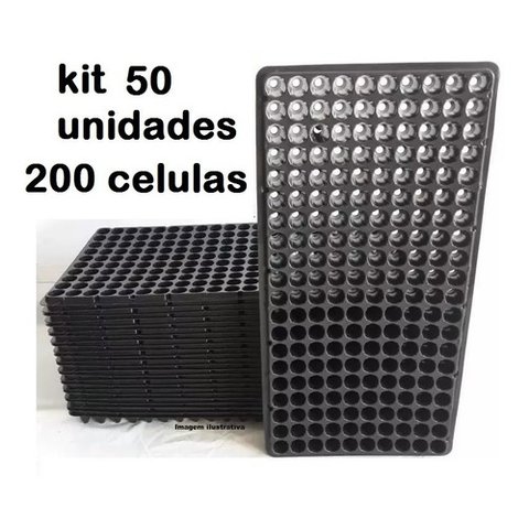 Kit 50 Bandeja Sementeira Para Produção De Mudas 200 Células