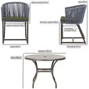 Ver imagem 2 de Mesa com 6 Cadeiras de Jantar Roma 120cm e Noronha em Alumínio Marrom Corda Náutica Estofado 13 Tram