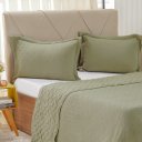Ver imagem 2 de Kit Colcha King Santorini New 260x280cm Folha Seca