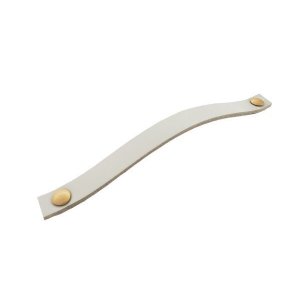 02 Puxadores Fullfi Parafuso - Couro Legítimo Cinza:Dourado