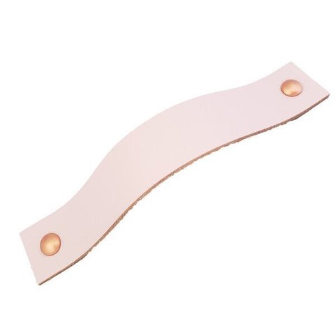 02 Puxadores Full Parafuso - Couro Legítimo Rosa:Cobre