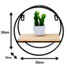 Nicho De Metal E Madeira Circular 20cm Resistente - 4