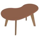 Ver imagem 1 de Mesa de Centro Orgânica com Bordas Boleadas Terracota Carvalho