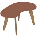 Ver imagem 4 de Mesa de Centro Orgânica com Bordas Boleadas Terracota Carvalho