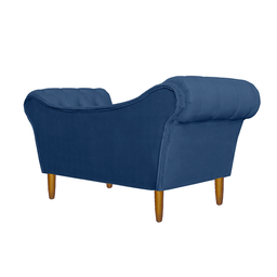 Namoradeira Recamier Sofá Decorativo 02 Lugares Dubai Corino Azul Marinho - Incasa Decor - 3