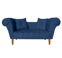 Ver imagem 1 de Namoradeira Recamier Sofá Decorativo 02 Lugares Dubai Corino Azul Marinho - Incasa Decor