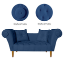 Ver imagem 5 de Namoradeira Recamier Sofá Decorativo 02 Lugares Dubai Corino Azul Marinho - Incasa Decor