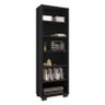 Mesa para Computador Flay e Livreiro Office com Portas Grandes Preto Trama Freijó - Móveis Leão - 5