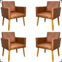 Ver imagem 1 de Kit 4 Poltronas Decorativa para Sala Recepção Consultório Nina Corino Cores Pé Palito 30 Cm Castanho