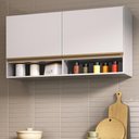 Ver imagem 1 de Armário de Cozinha Aéreo 105cm 2 Portas e Nichos Veneza Multimóveis Mp2259