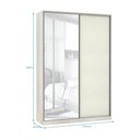 Ver imagem 3 de Guarda-roupa Solteiro Luciane 2 Portas de Correr 3 Gavetas Prime Plus Alumínio com Espelho 160 Cm