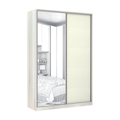 Guarda-roupa Solteiro Luciane 2 Portas de Correr 3 Gavetas Prime Plus Alumínio com Espelho 160 Cm