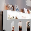 Ver imagem 3 de Cama de Criança Infantil com Colchão Juvenil, Luzes Led e Nicho Nina Incluso Luminária Led - Branca