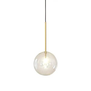 Pendente Dourado com Globo Transparente 20cm 1G4 PARIS LUZ