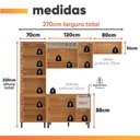 Ver imagem 4 de Armário de Cozinha Completa 10 Portas 2 Gavetas Núbia Madeirado/off White