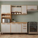 Ver imagem 1 de Armário de Cozinha Completa 10 Portas 2 Gavetas Núbia Madeirado/off White