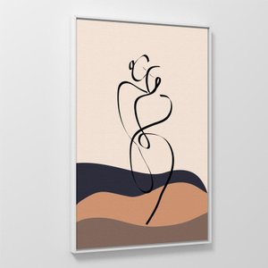 Quadro Abstrato Paixão Casal em Curvas Decorativo