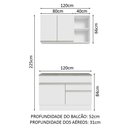 Ver imagem 4 de Armário de Cozinha Compacta 120cm Branco Glamy Madesa 08
