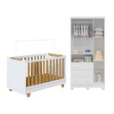 Ver imagem 4 de Quarto de Bebê com Guarda-Roupa 3 Portas e Berço 4 em 1 Minicama 100% MDF Mike Espresso Móveis Branc