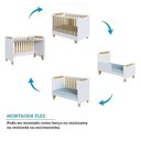 Ver imagem 7 de Quarto de Bebê com Guarda-Roupa 3 Portas e Berço 4 em 1 Minicama 100% MDF Mike Espresso Móveis Branc