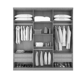Guarda Roupa Casal Encanto 100 Mdf 6 Portas e 4 Gavetas Rufato - 2