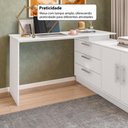 Ver imagem 7 de Escrivaninha em L com 2 Portas e 3 Gavetas Multimóveis Crrui-ESC005 Branco